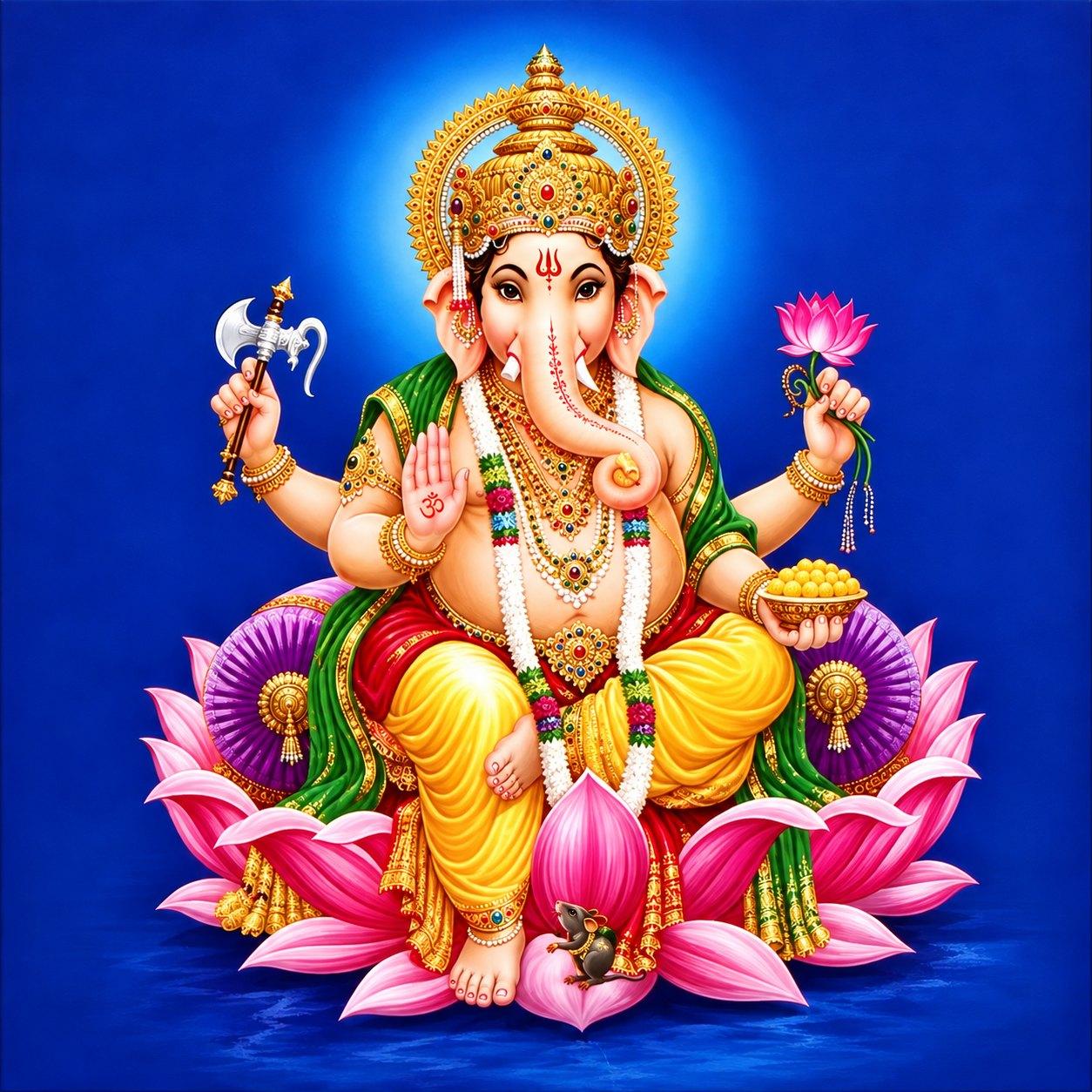 કમળ પર બિરાજમાન શ્રી ગણેશજી